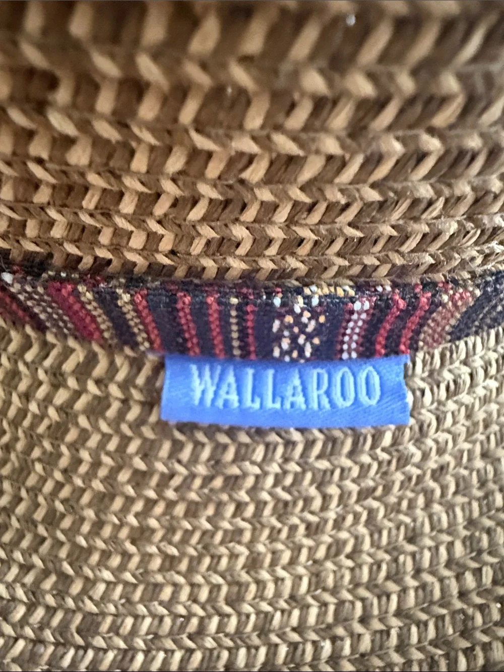 Panama Jack Tan Straw Fedora with Red and Brown Striped Band